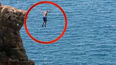 Canını hiçe saydı, 30 metrelik falezlerden atladı