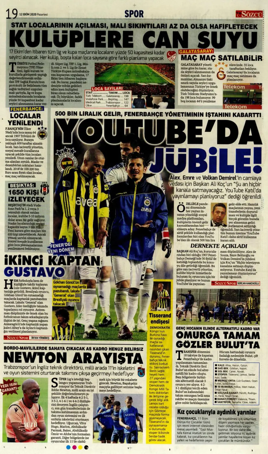 Günün spor manşetleri (12 Ekim 2020) 11