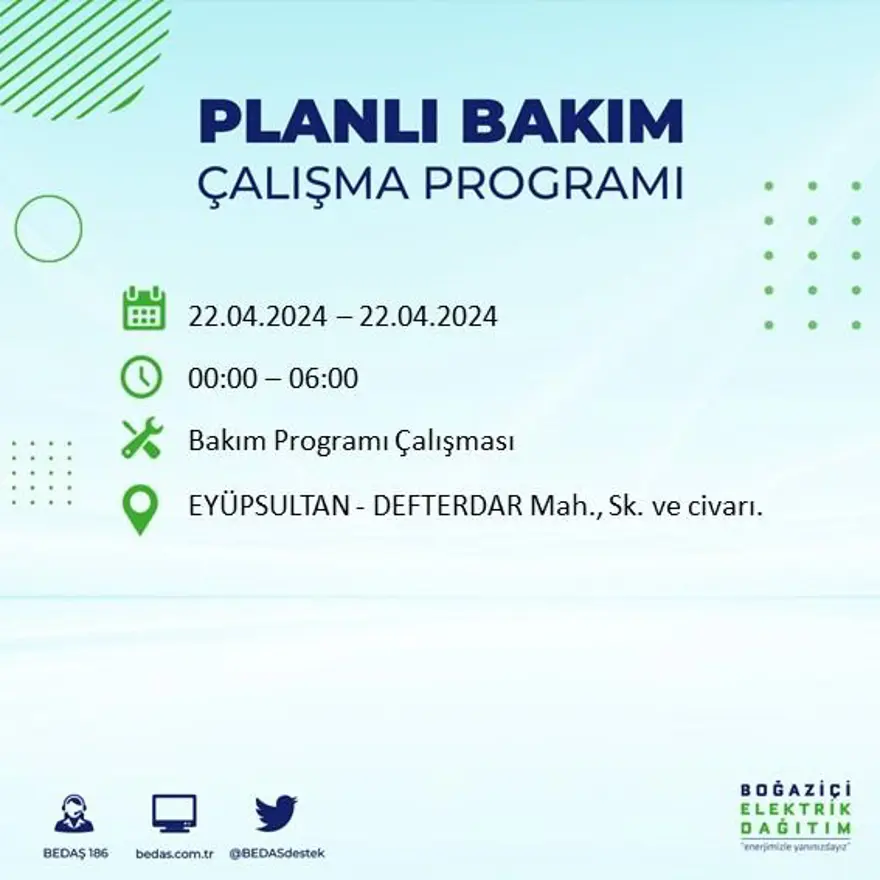 22 Nisan tarihli BEDAŞ kesinti programı: İstanbul'un 18 ilçesinde elektrik kesintisi: Elektrikler ne zaman gelecek? 38 22 Nisan tarihli BEDAŞ kesinti programı: İstanbul'un 18 ilçesinde elektrik kesintisi: Elektrikler ne zaman gelecek? 38