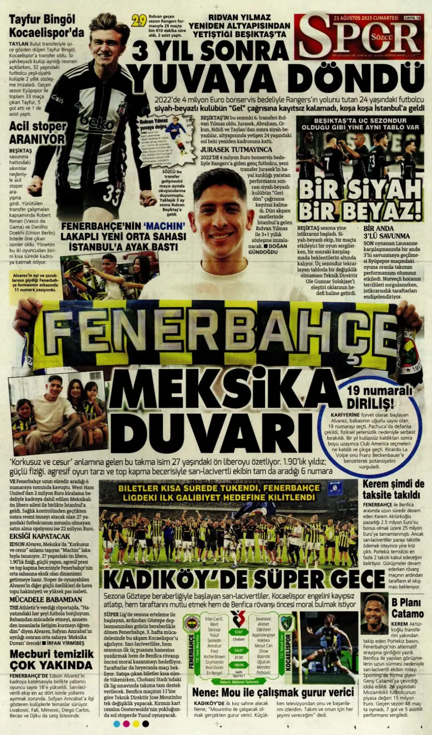 "İngiliz anahtarı" (23 Ağustos spor manşetleri) 16 "İngiliz anahtarı" (23 Ağustos spor manşetleri) 16