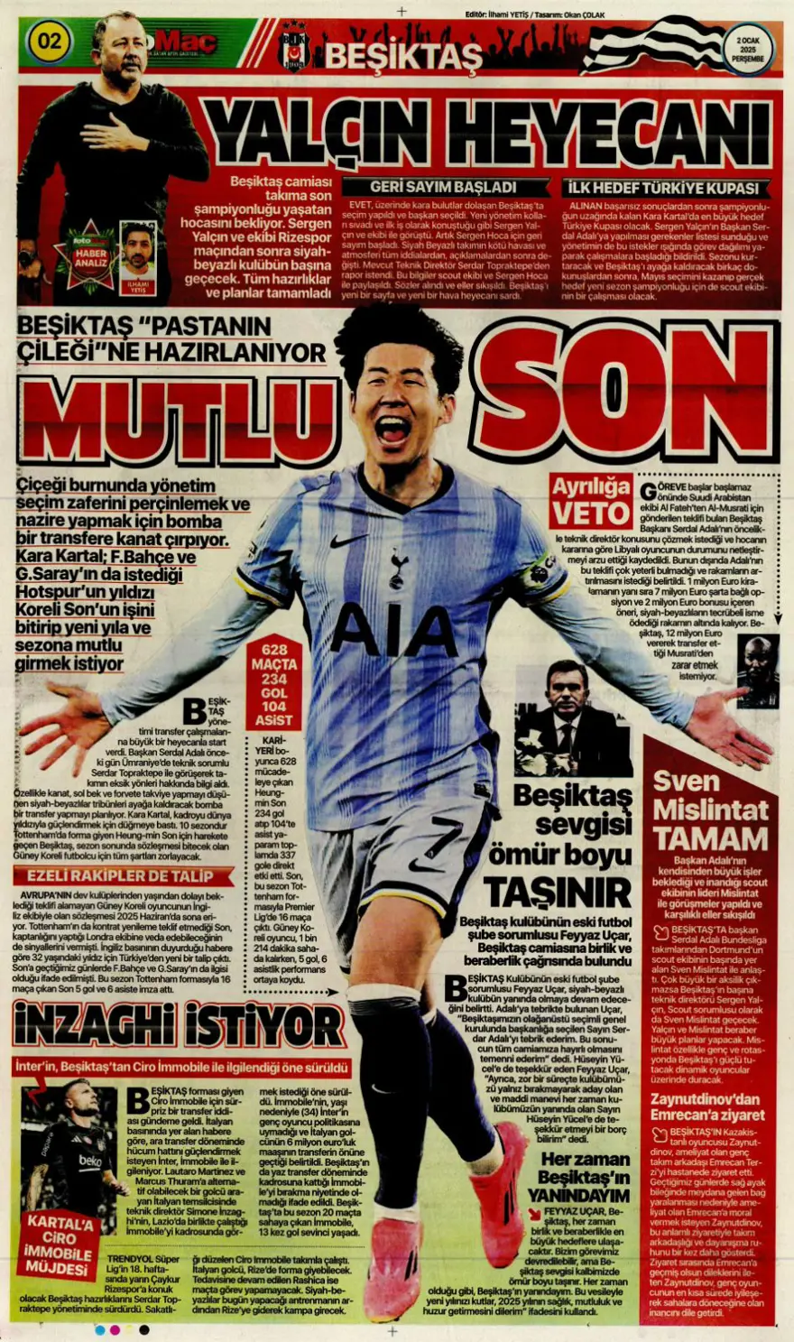 "Galatasaray'da Sane bombası" (2 Ocak 2025 spor manşetleri) 7