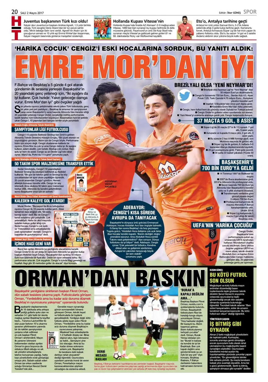 Günün spor manşetleri (2 Mayıs 2017) 15