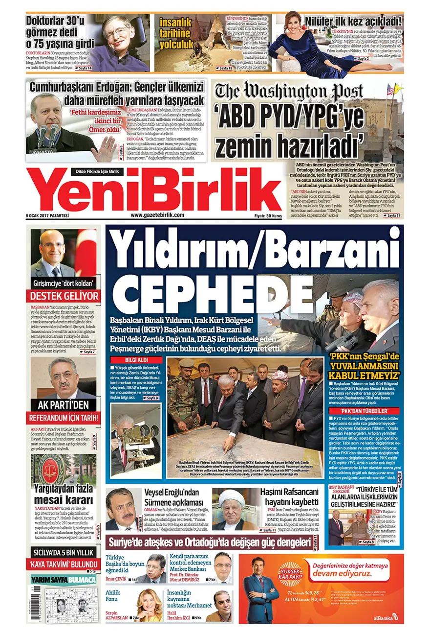 Günün gazete manşetleri - 9 Ocak 2017 16