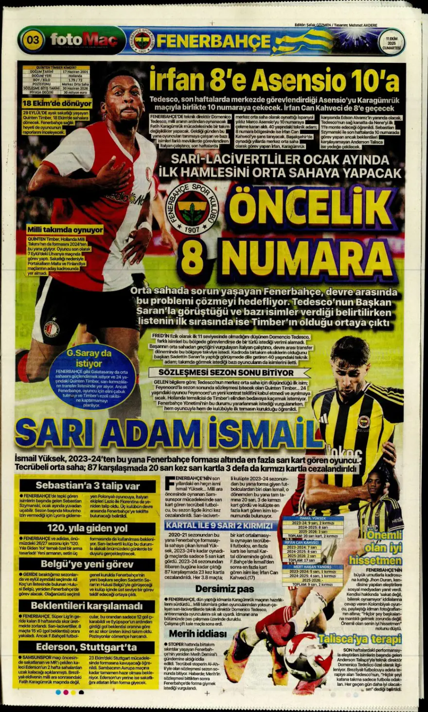 "Yeni destan vakti" (11 Ekim 2025 spor manşetleri) 7 "Yeni destan vakti" (11 Ekim 2025 spor manşetleri) 7