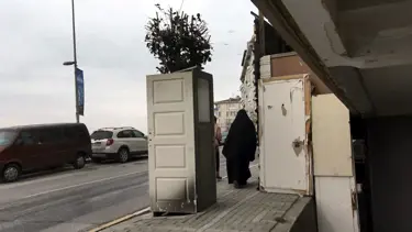 Avcılar'da kaldırımdaki ağaca kapılı koruma