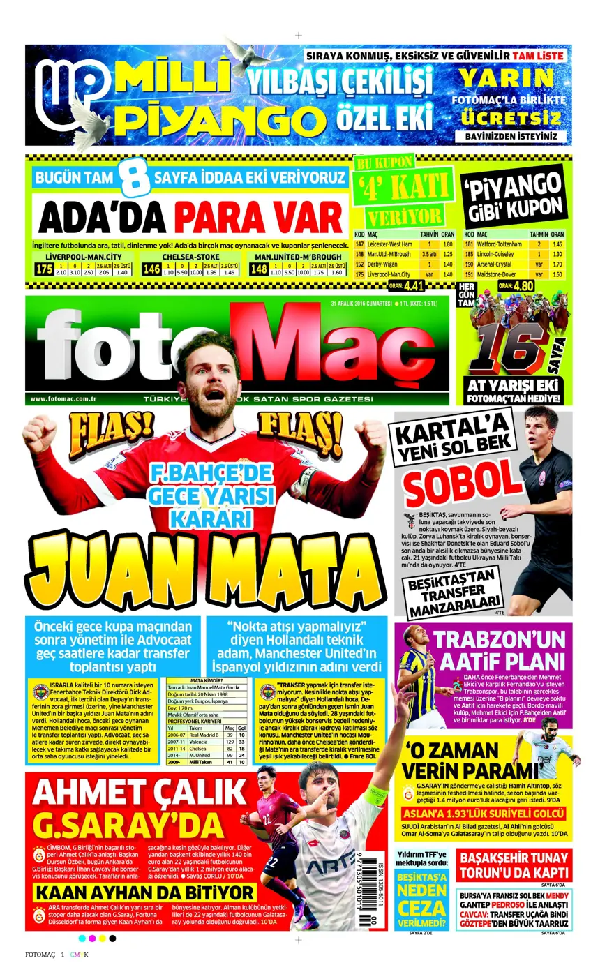 Günün gazete manşetleri - 31.12.2016 17