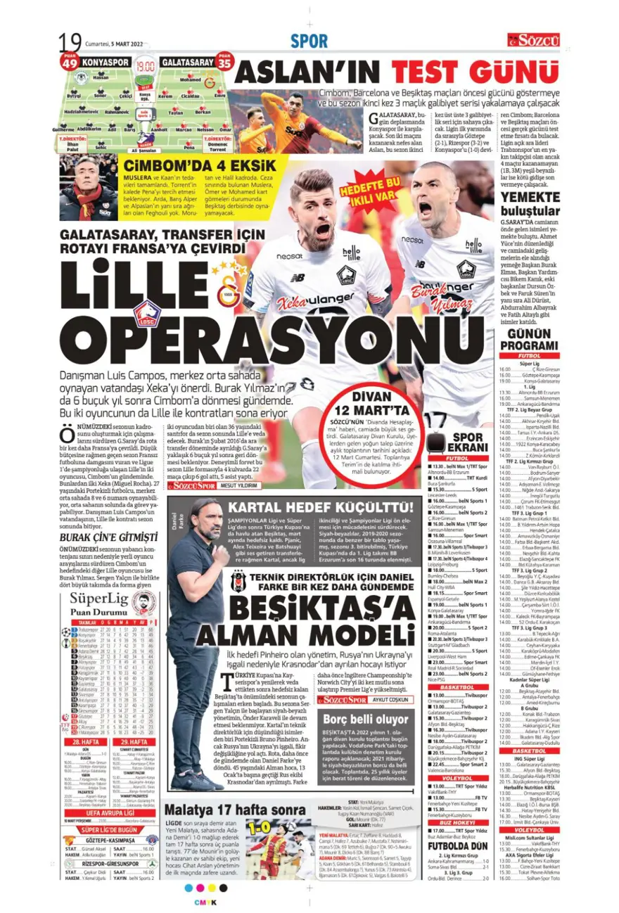 Günün spor manşetleri (5 Mart 2022) 16