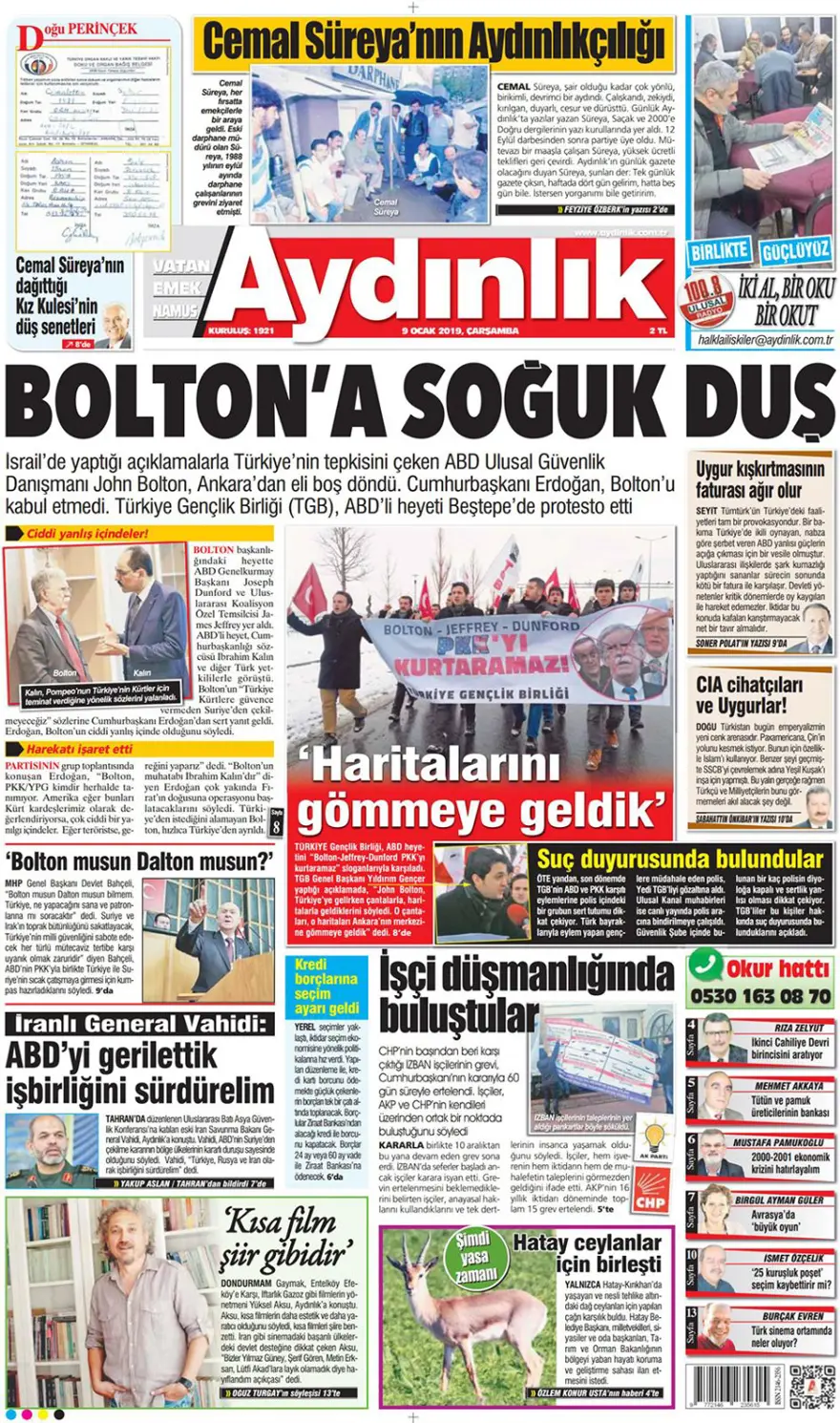 Günün gazete manşetleri - 9 Ocak 2019 10