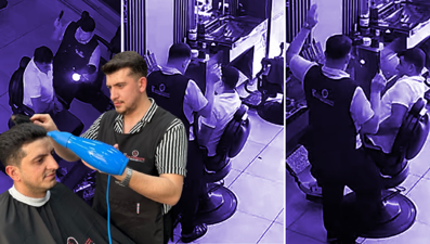 Kuaförde korku dolu an: Önce kırmızı bir ışık çıktı sonra bomba gibi patladı