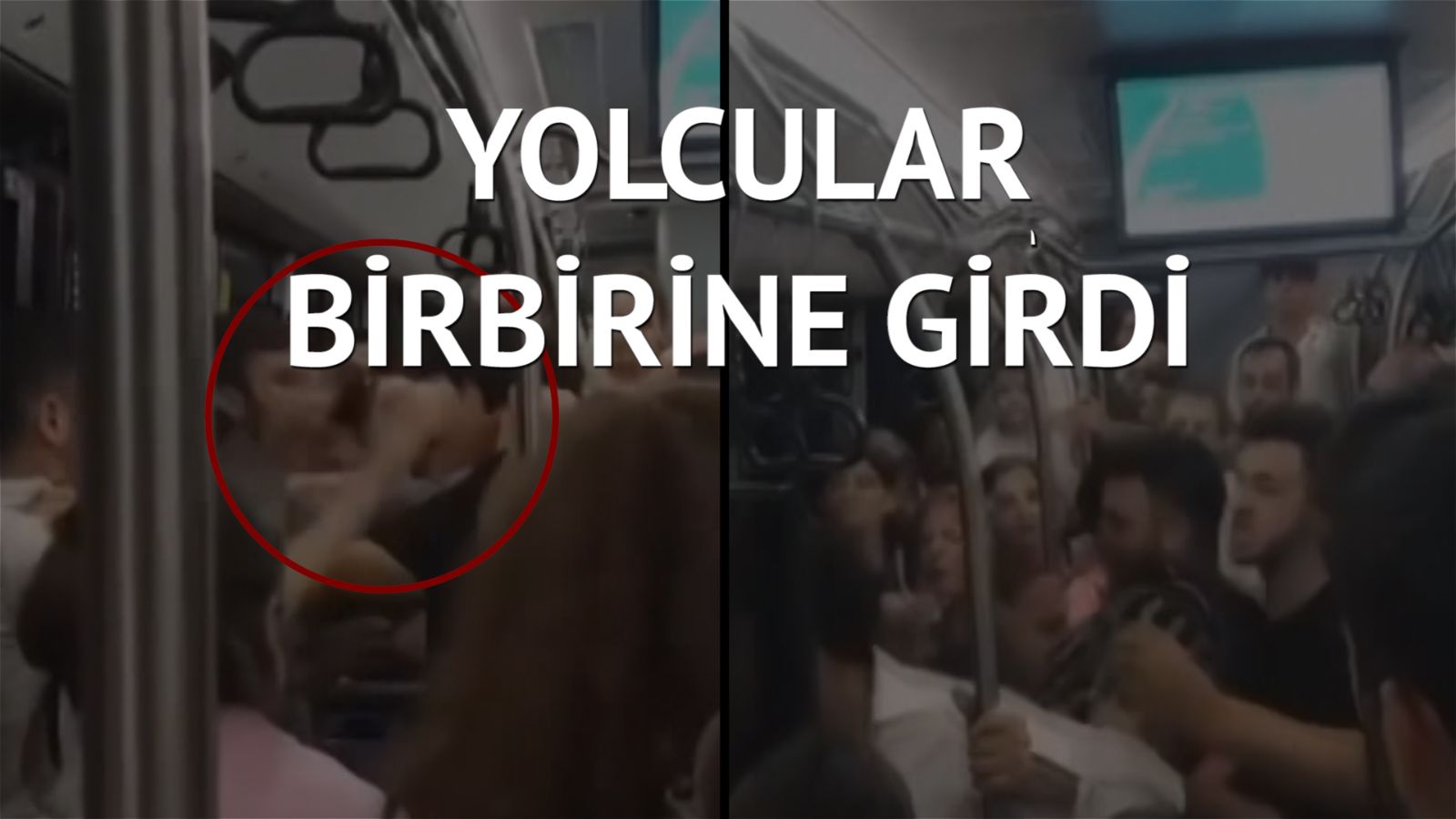 Halk otobüsünde tekme tokat kavga