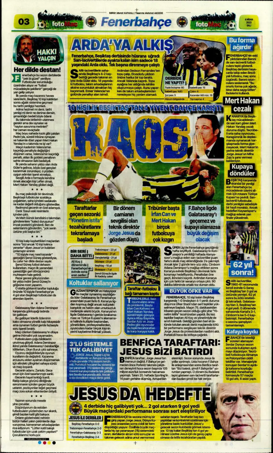 Günün spor manşetleri (4 Nisan 2023) 6 Günün spor manşetleri (4 Nisan 2023) 6