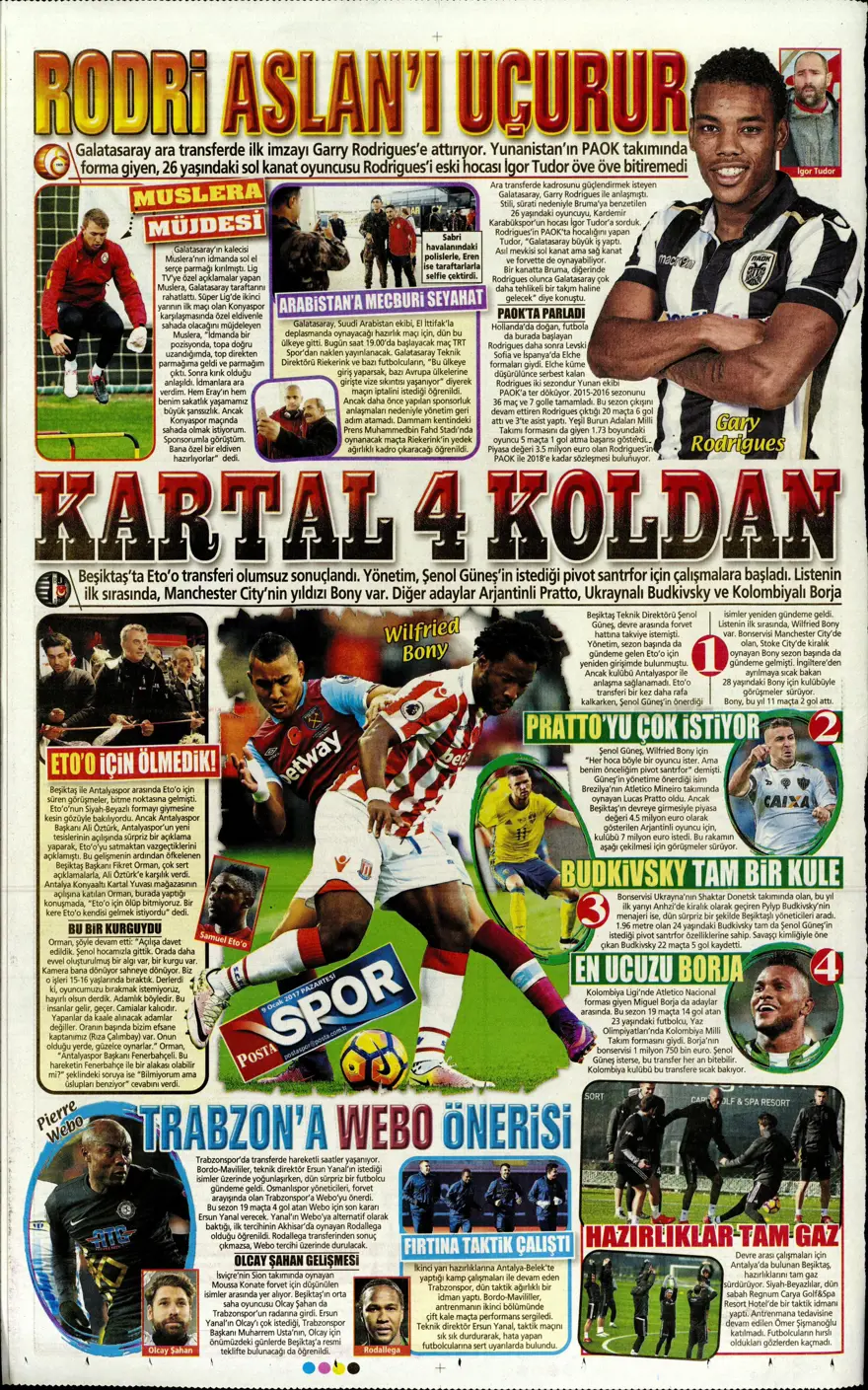 Günün spor manşetleri (09 Ocak 2017) 15