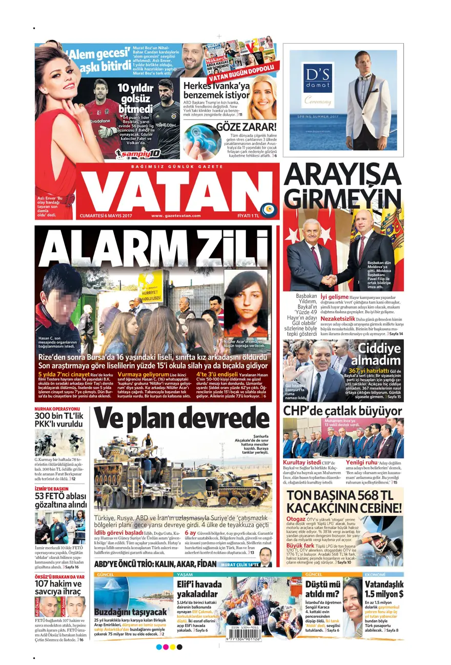 Günün gazete manşetleri - 06.05.2017 13