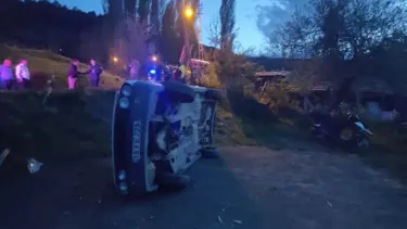 Kontrolden çıkan araç yan yattı: Bir yaralı