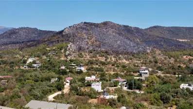 Mersin'de küle dönen bölge havadan görüntülendi