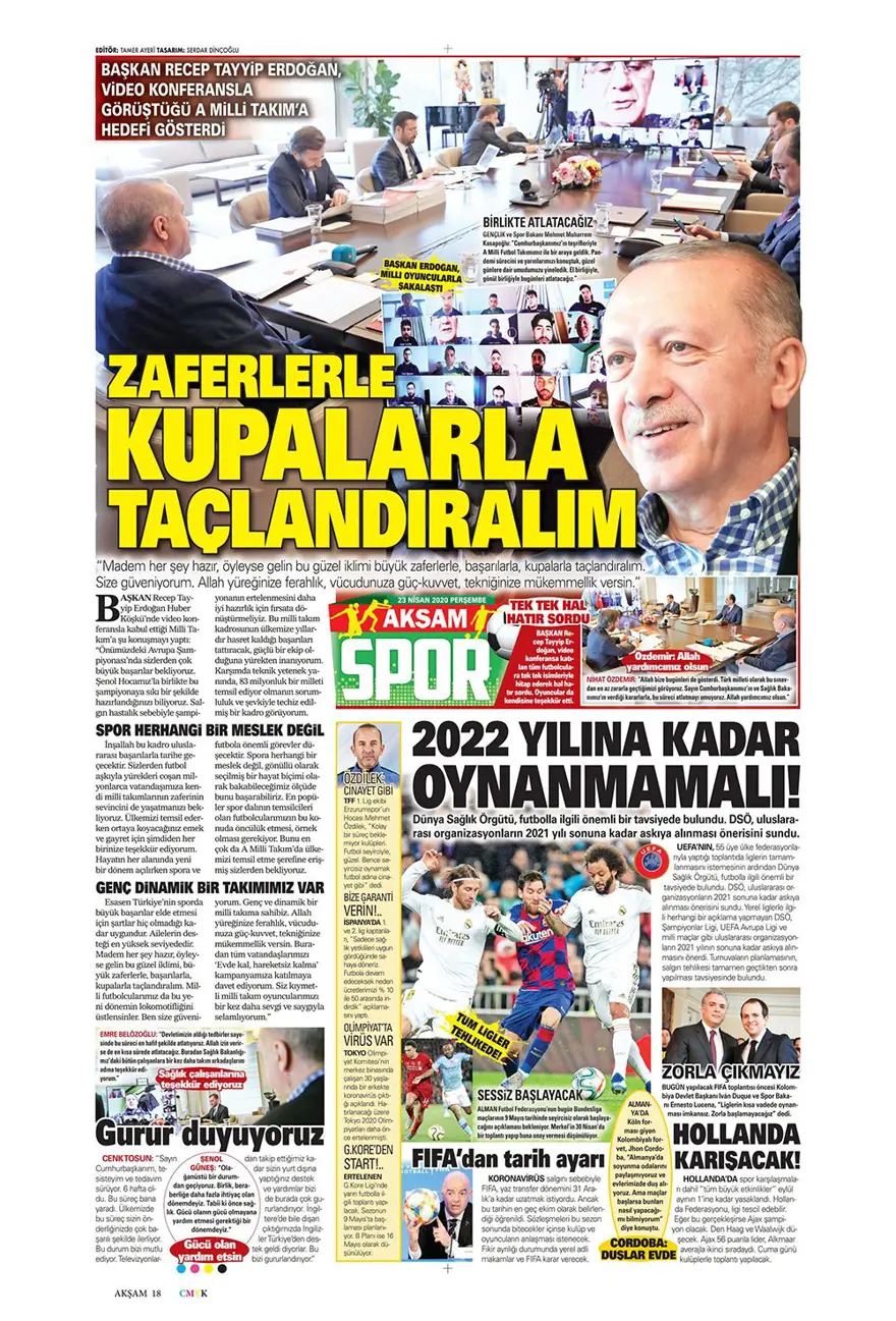 Günün spor manşetleri (23 Nisan 2020) 3