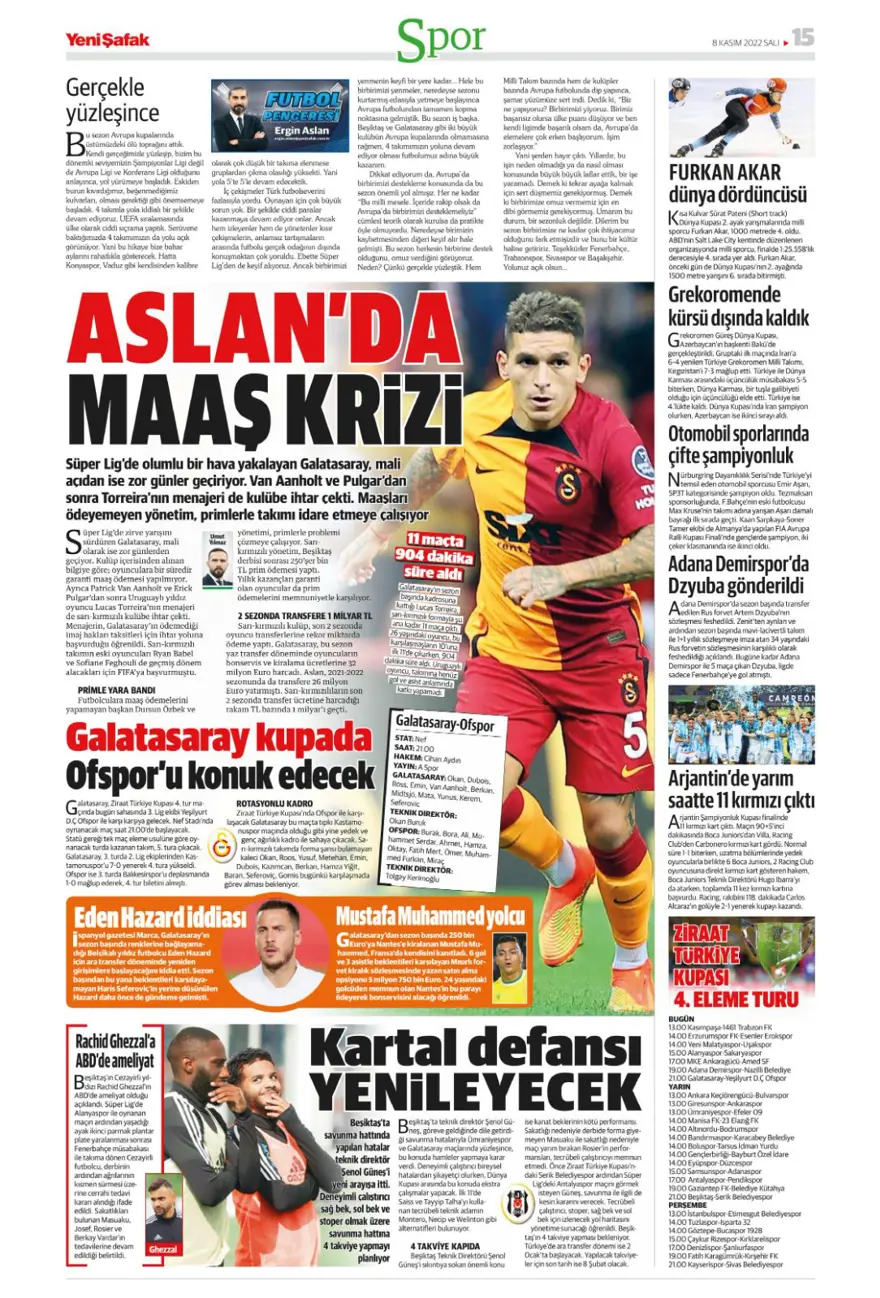 Günün spor manşetleri (8 Kasım 2022) 18