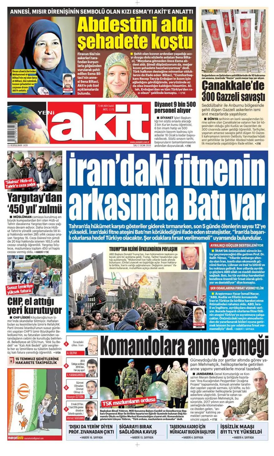 Günün gazete manşetleri - 2 Ocak 2018 5