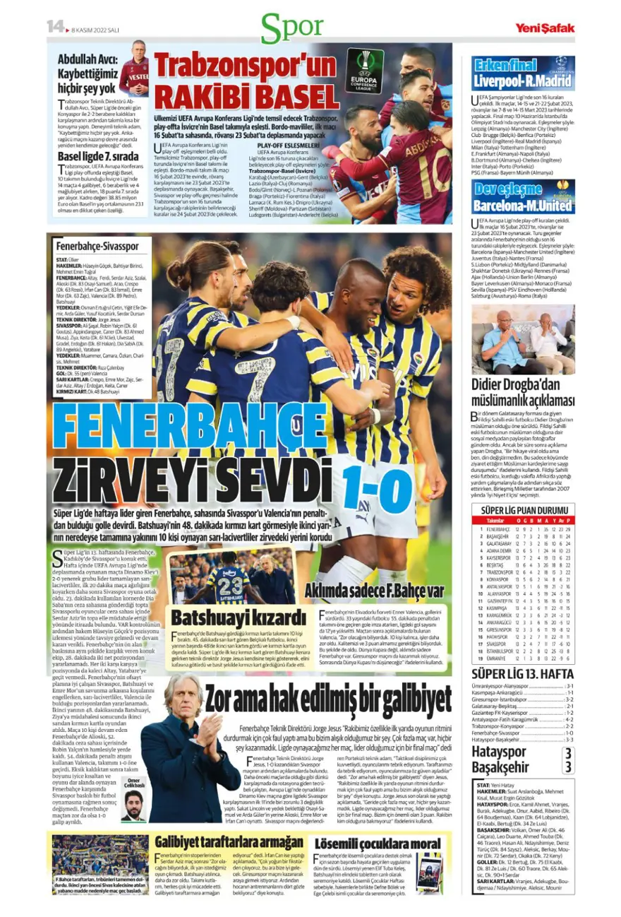 Günün spor manşetleri (8 Kasım 2022) 17