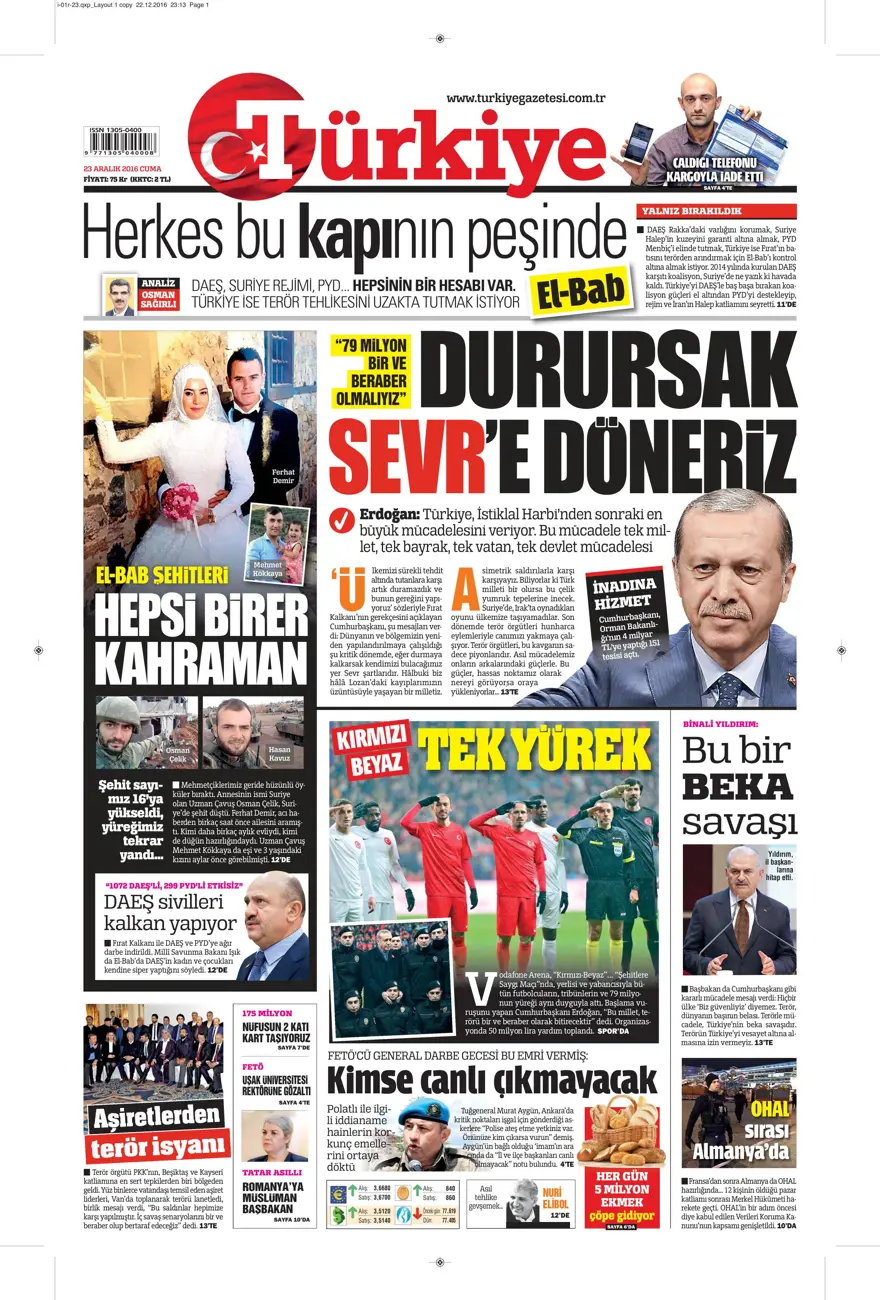 Gazete manşetleri-23.12.2016 17