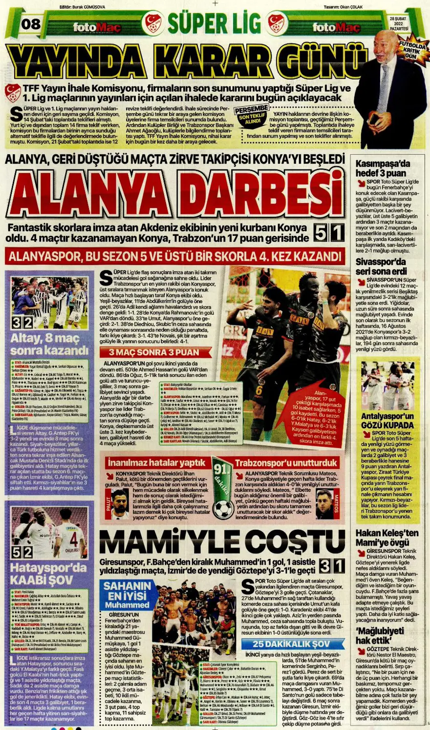 Günün spor manşetleri (28 Şubat 2022) 6