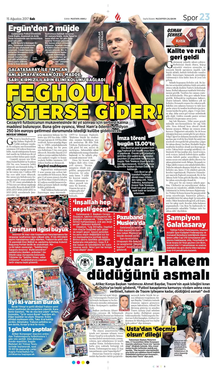 Günün spor gazeteleri (Transfer haberleri - 15 Ağustos 2017) 2 Günün spor gazeteleri (Transfer haberleri - 15 Ağustos 2017) 2