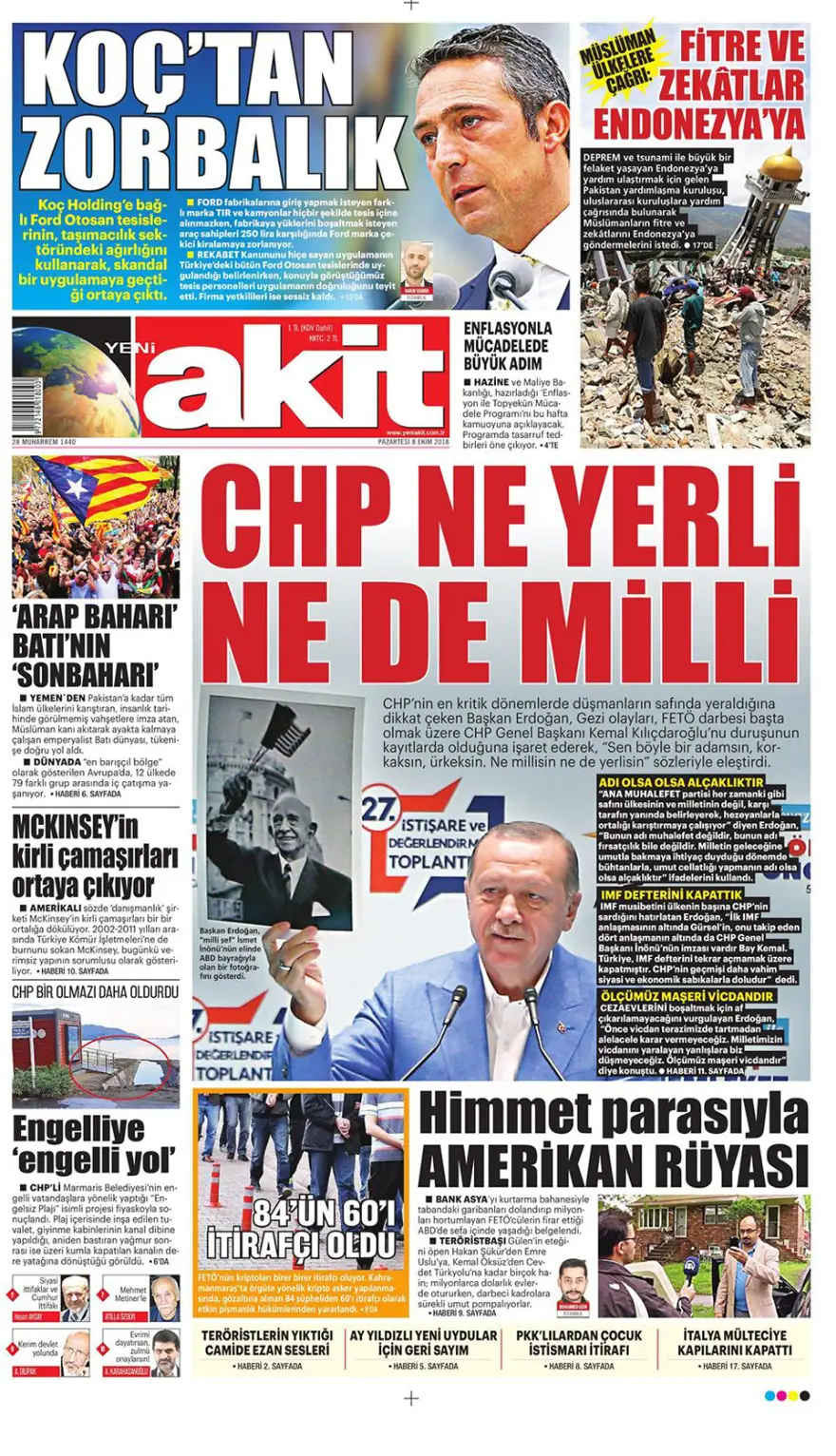 Günün gazete manşetleri - 8 Ekim 2018 5