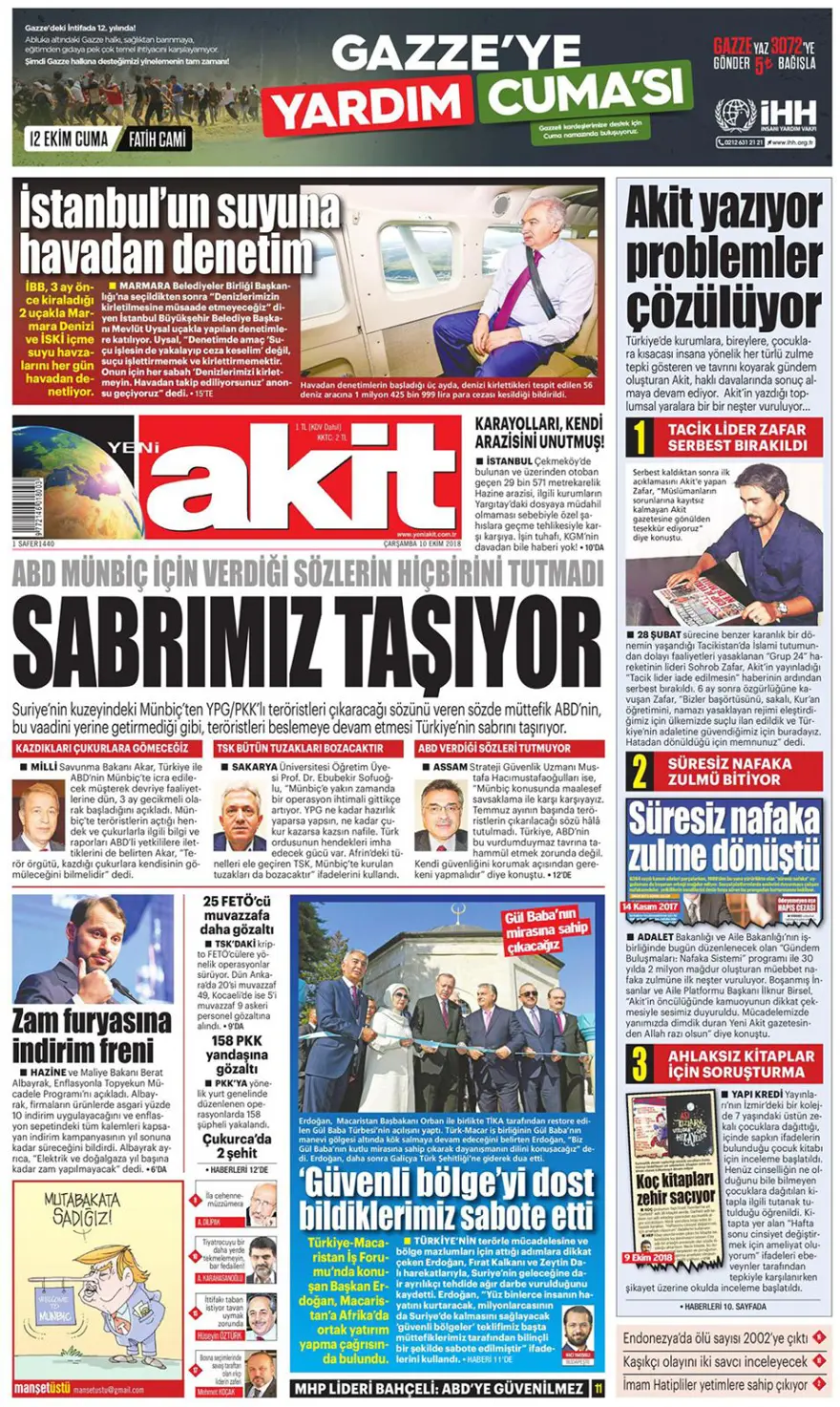 Günün gazete manşetleri - 10 Ekim 2018 5