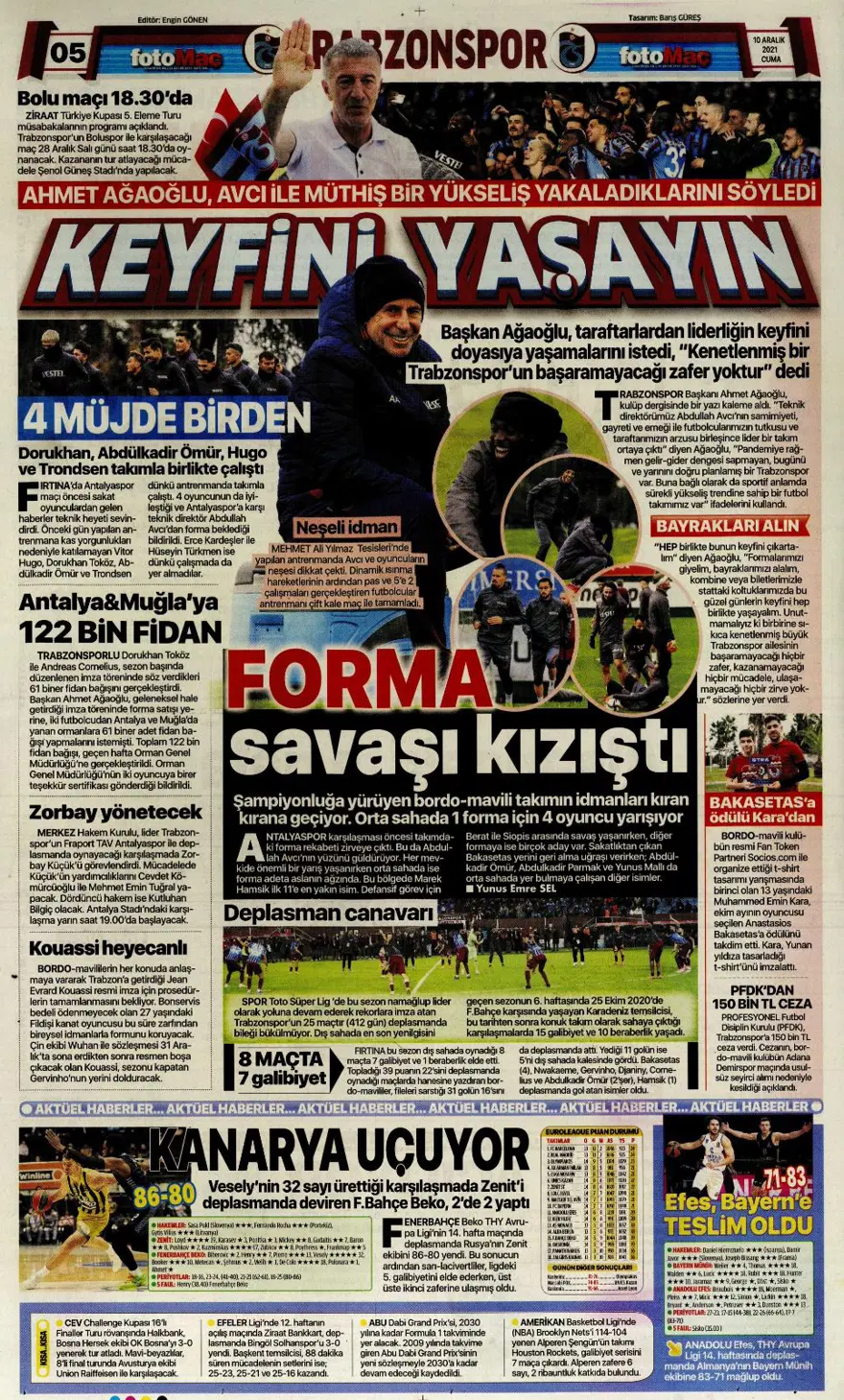 Günün spor manşetleri (10 Aralık 2021) 4