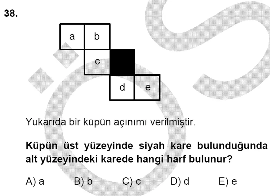 YGS Matematik soruları ve yanıtları 37