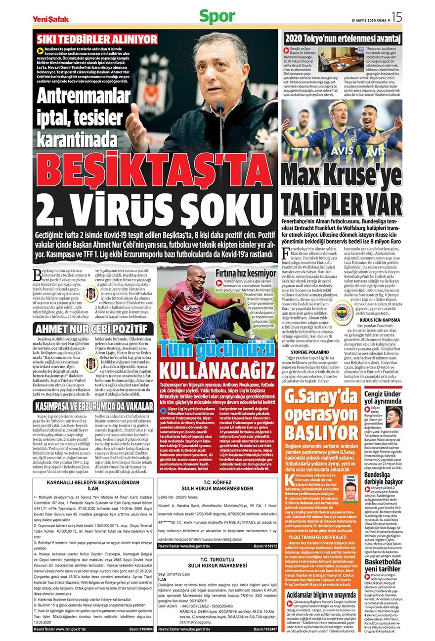 Günün spor manşetleri (15 Mayıs 2020) 16