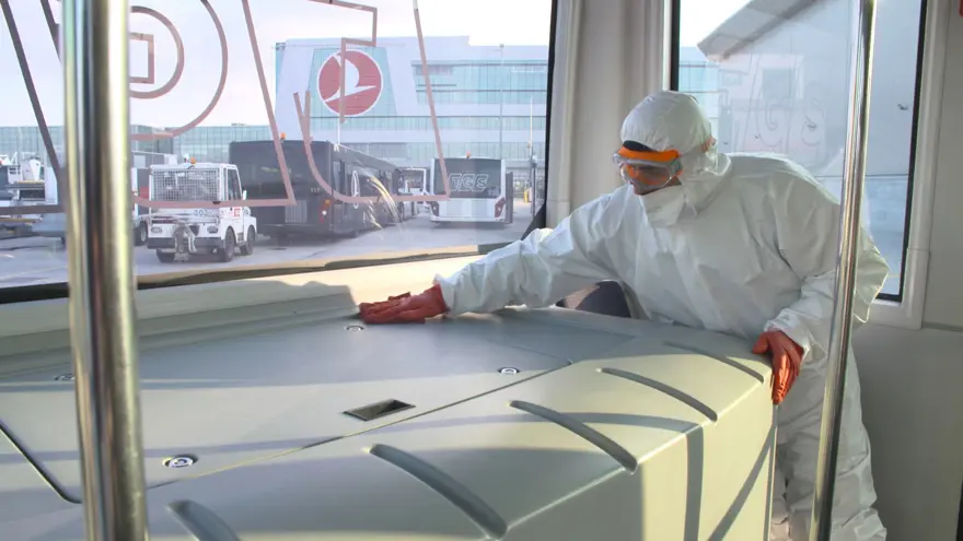 THY uçakları etkili yöntemlerle dezenfekte ediliyor 9