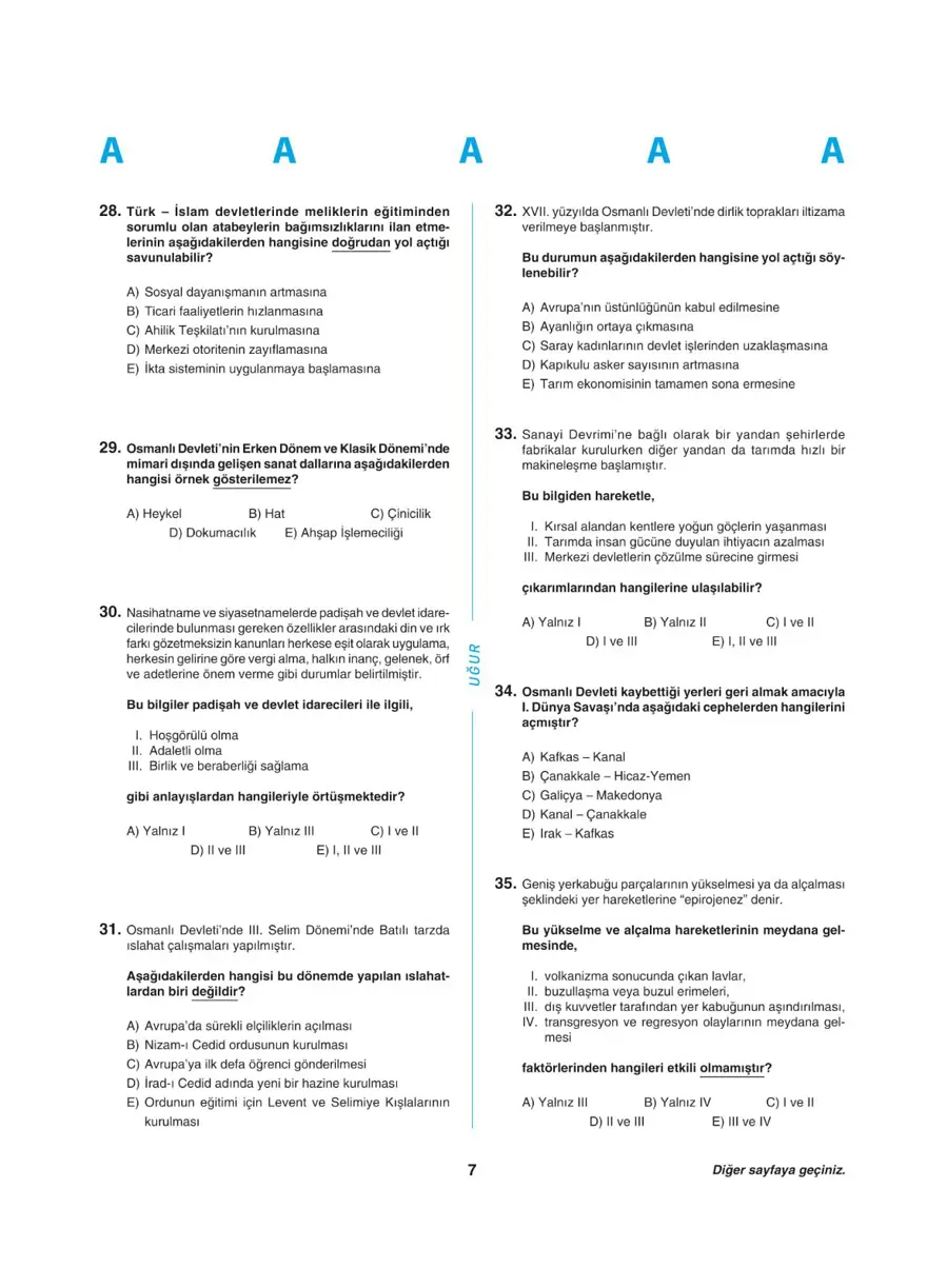 YKS - AYT deneme sınavı 6