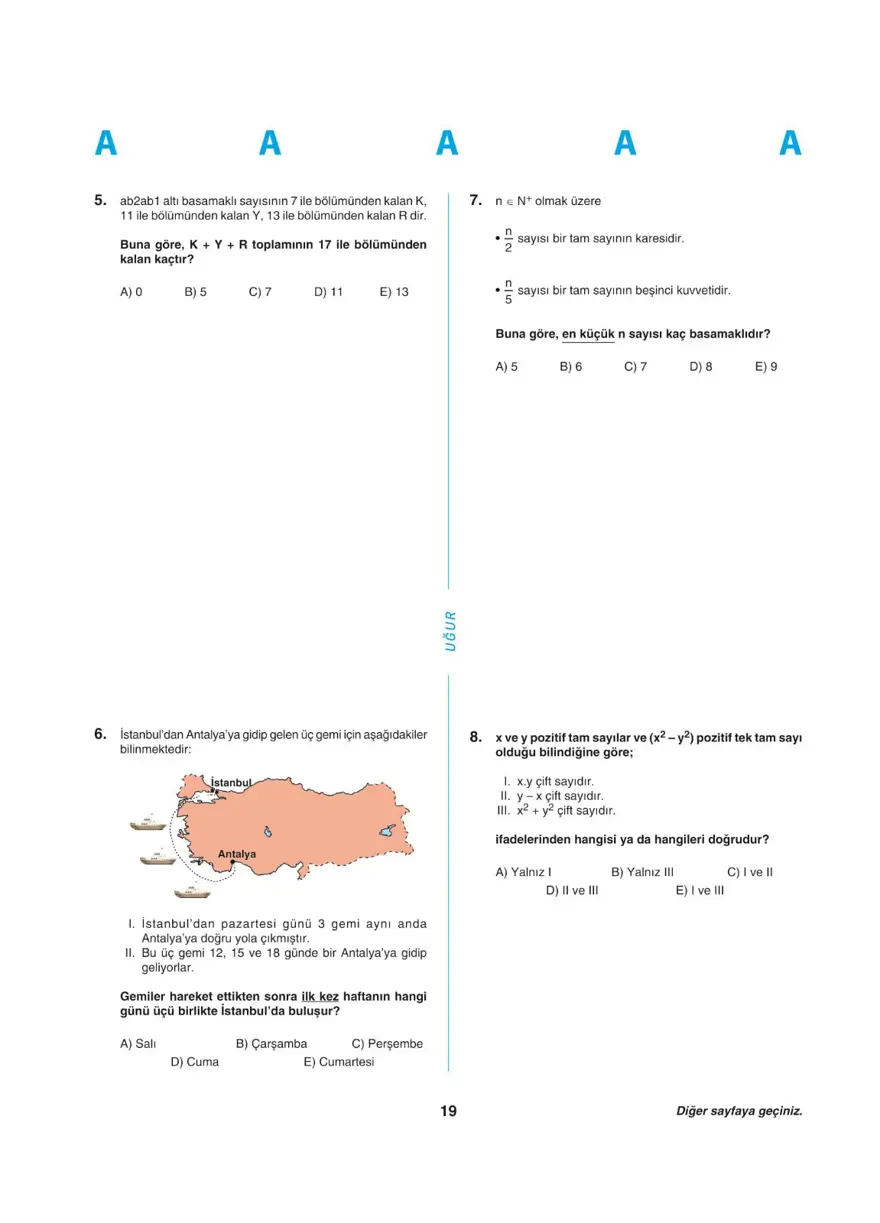 YKS - TYT deneme sınavı 18