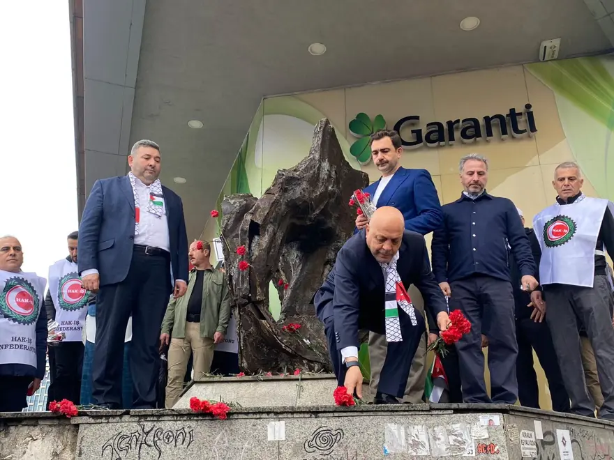 HAK-İŞ Kazancı Yokuşu'na karanfil bıraktı 10