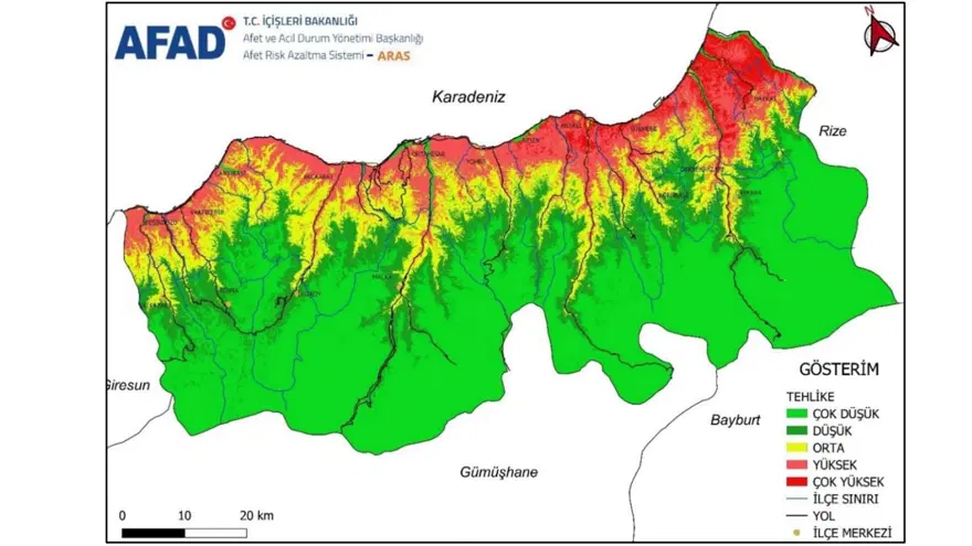 Trabzon'un risk haritası: Çoğu okul tehlikede 