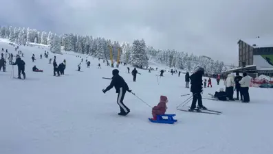 Uludağ'da hafta sonu yoğunluğu