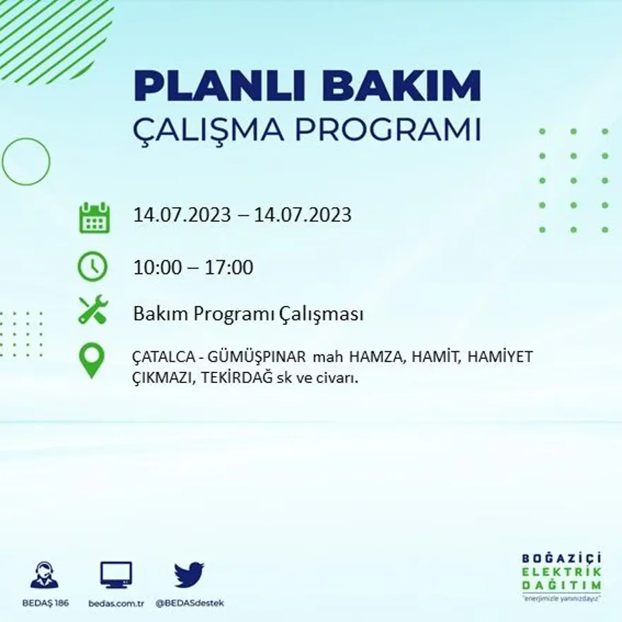 İstanbul'un 15 ilçesinde elektrik kesintisi ( Avcılar, Bağcılar, Bahçelievler, Başakşehir, Beyoğlu, Büyükçekmece...) Elektrikler ne zaman gelecek? 8 İstanbul'un 15 ilçesinde elektrik kesintisi ( Avcılar, Bağcılar, Bahçelievler, Başakşehir, Beyoğlu, Büyükçekmece...) Elektrikler ne zaman gelecek? 8