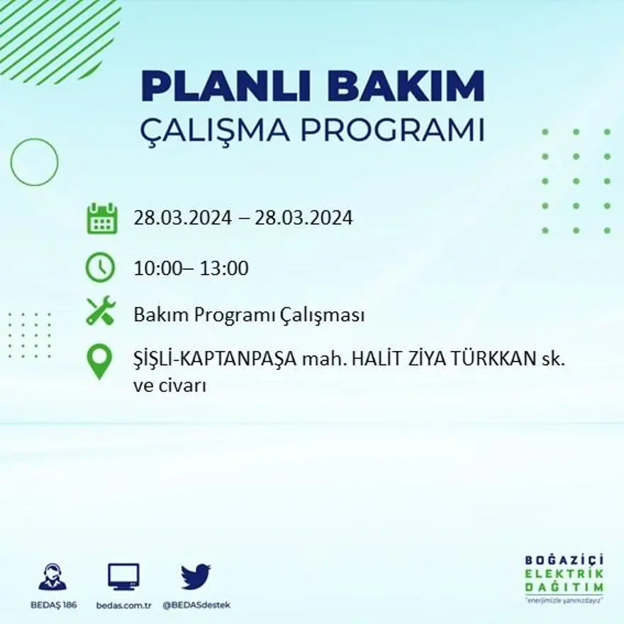 İstanbul'un 19 ilçesinde elektrik kesintisi: Elektrikler ne zaman gelecek? (28 Mart tarihli BEDAŞ kesinti programı) 55