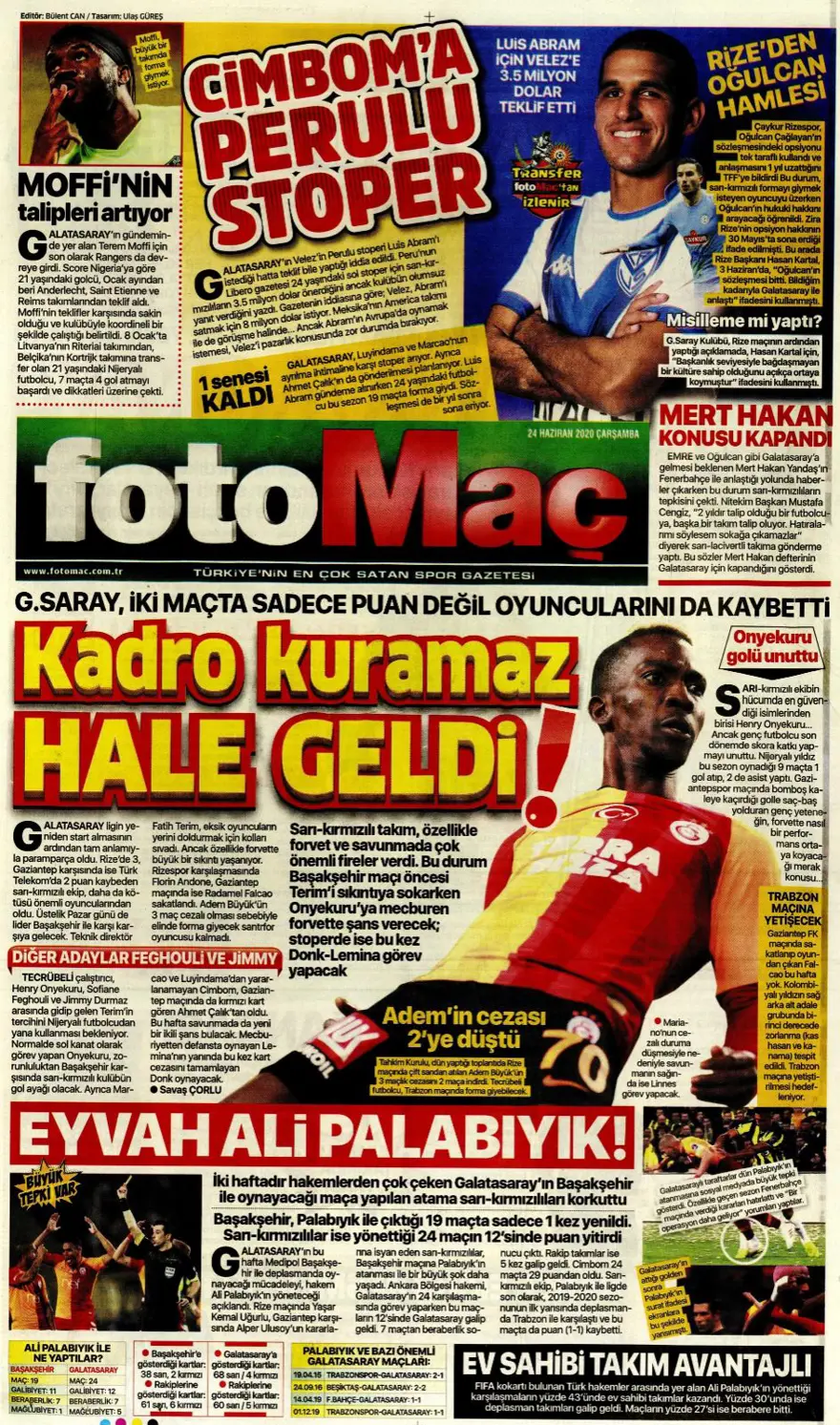 Günün spor manşetleri (24 Haziran 2020) 5