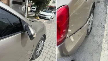 Motosikletli maganda otomobilin aynasını kırdı, mahalleye kavgaya çağırdı