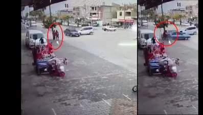 Kaldırımda servis bekleyen öğrenciler kazadan kıl payı kurtuldu