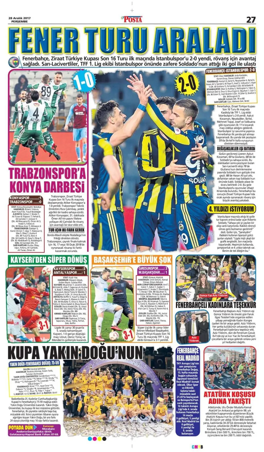 Günün spor gazeteleri (28 Aralık 2017) 17