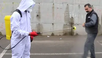 Vatandaşa baştan aşağı dezenfektasyon