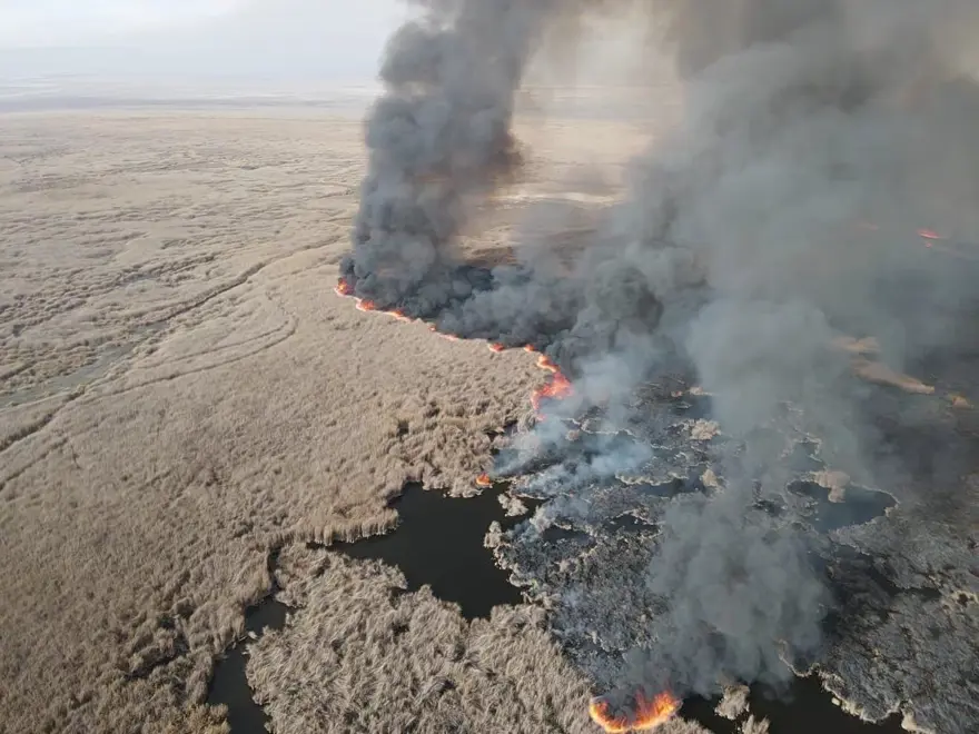 Sultan Sazlığı Milli Parkı'ndaki yangın söndürüldü 