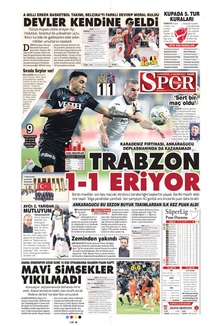 Günün spor manşetleri (12 Kasım 2022) 11