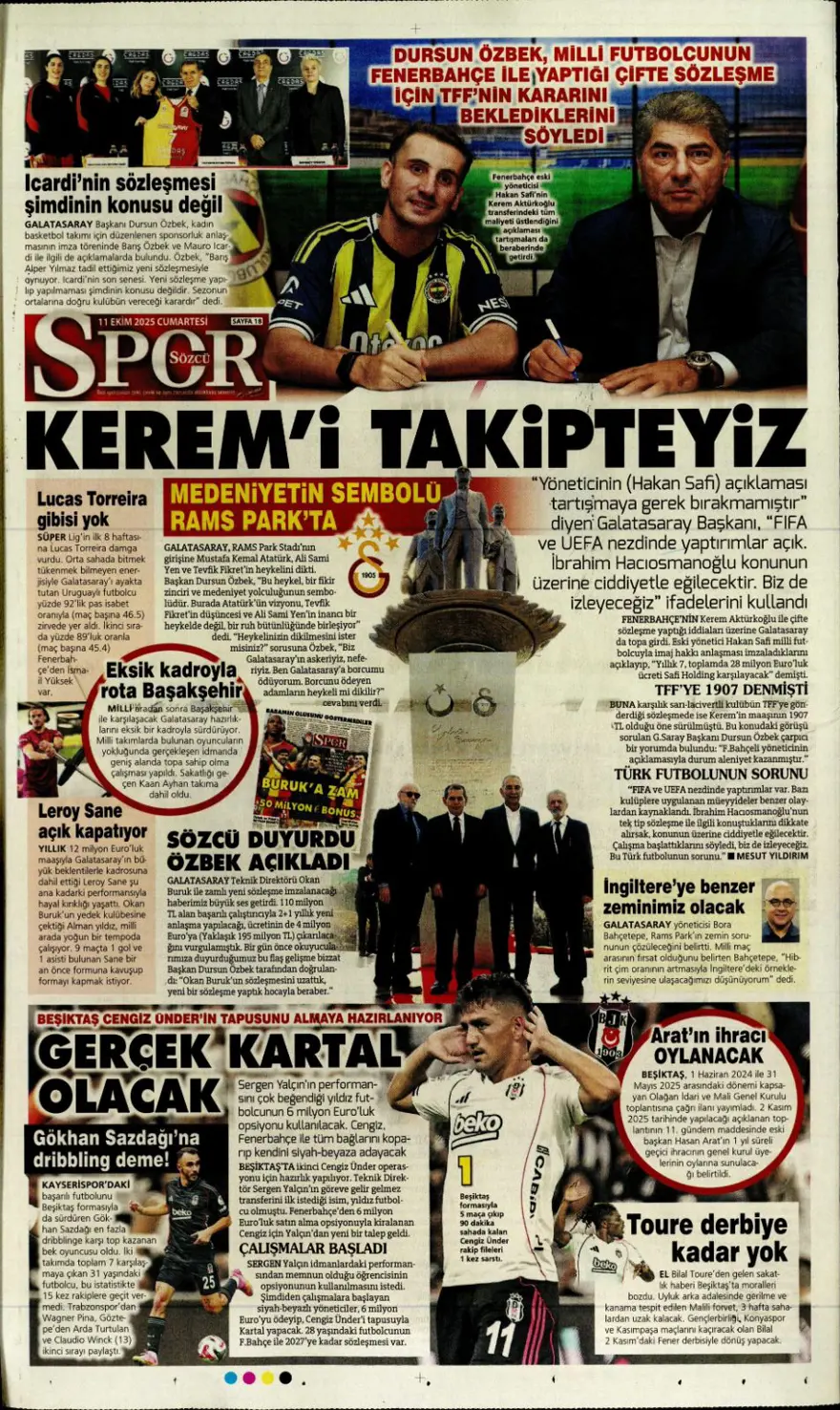 "Yeni destan vakti" (11 Ekim 2025 spor manşetleri) 19 "Yeni destan vakti" (11 Ekim 2025 spor manşetleri) 19