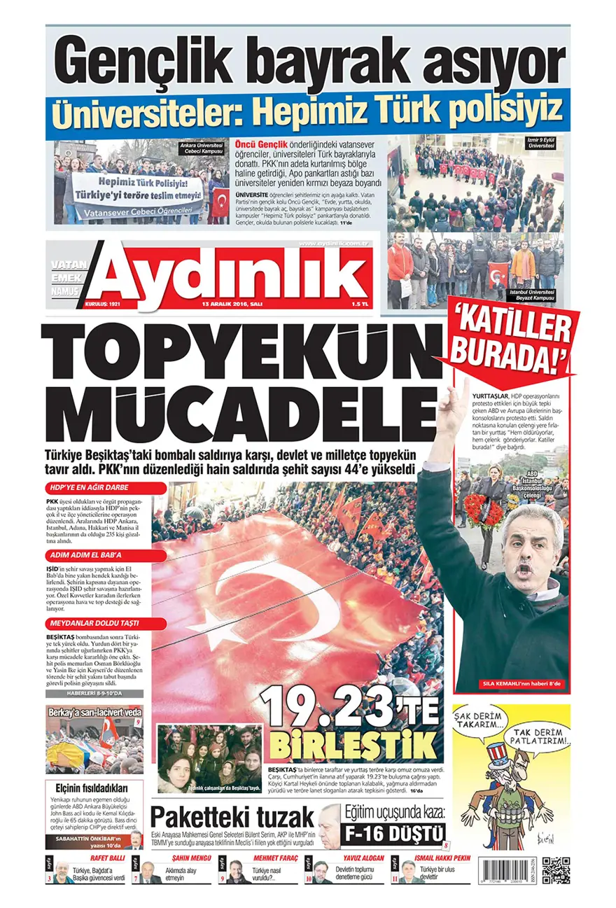 Günün gazete manşetleri - 13 Aralık 2016 12