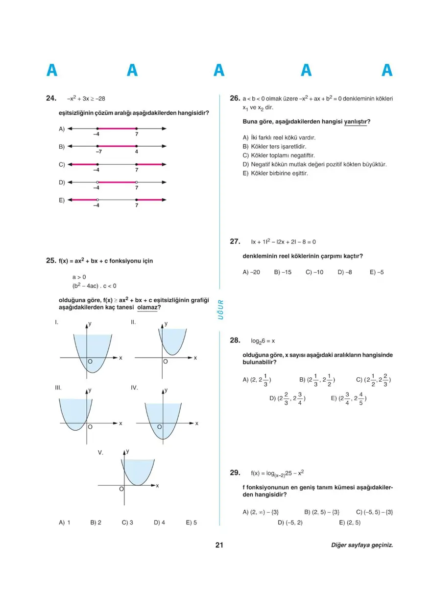 YKS - AYT deneme sınavı 20