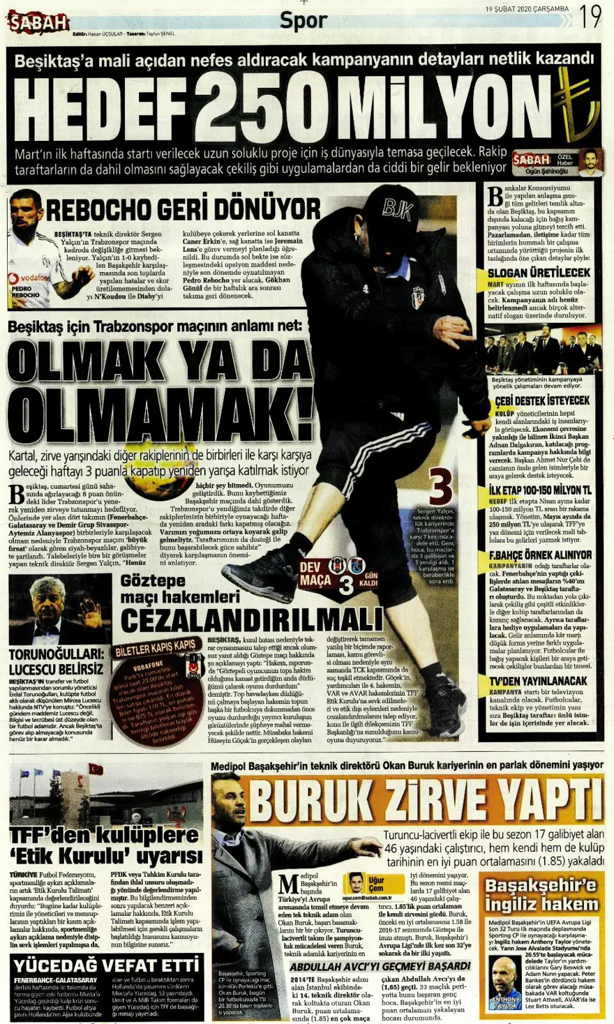 Günün spor gazeteleri (19 Şubat 2020) 8